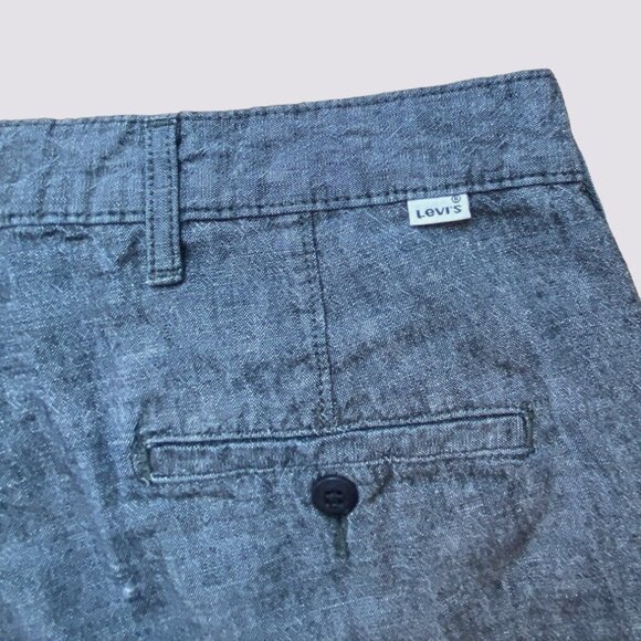 Levi Strauss & Co. Chino Shorts Cotton Linen Chambray Men's Size 30 Gray Color - Picture 3 of 12